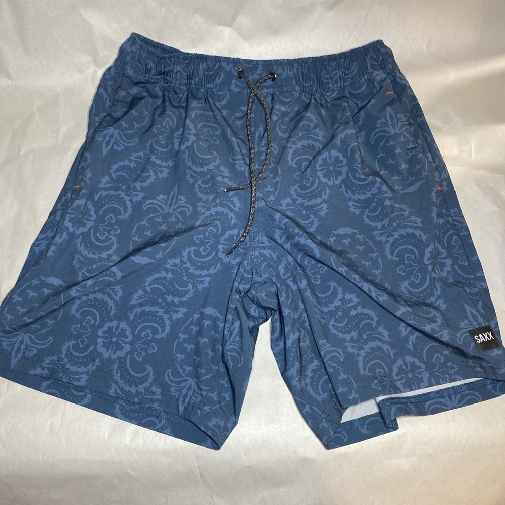 SAXX Shorts Mens Small Blue Sport 2 Life 2N1 7" Lined Athletic BallPark Pouch